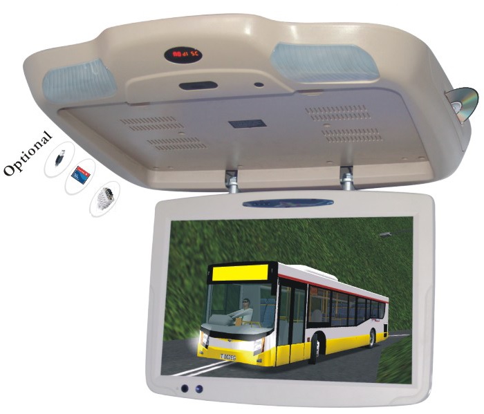Ecran AGW92 11 pouces plafonnier lecteur DVD/DIVX USB SD transmission FM & IR beige  (mince & nouveau processeur)