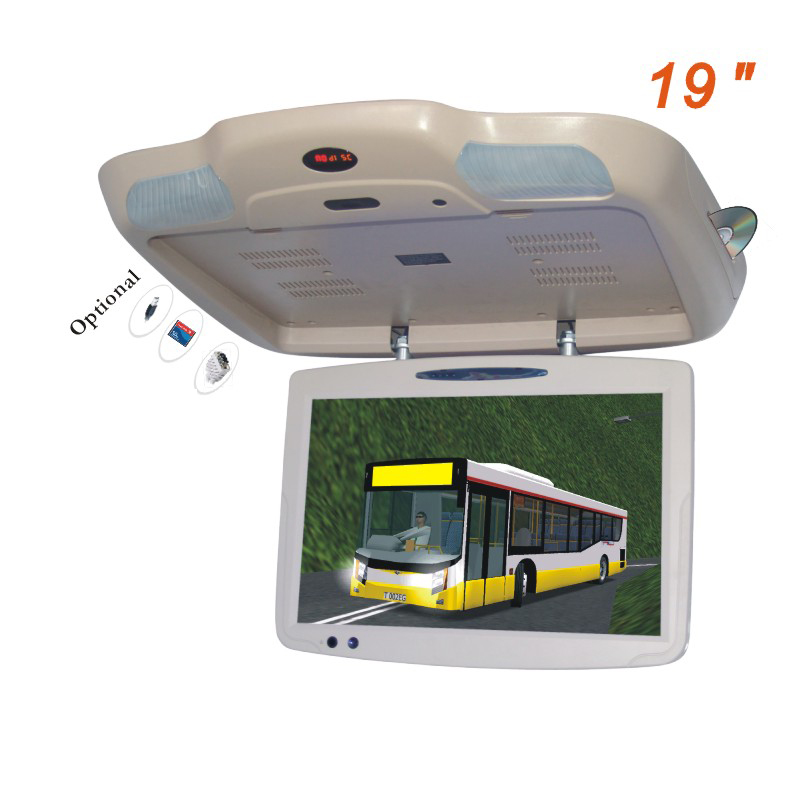 Ecran AGW92 19 pouces plafonnier lecteur DVD/DIVX USB SD transmission FM & IR beige (mince)