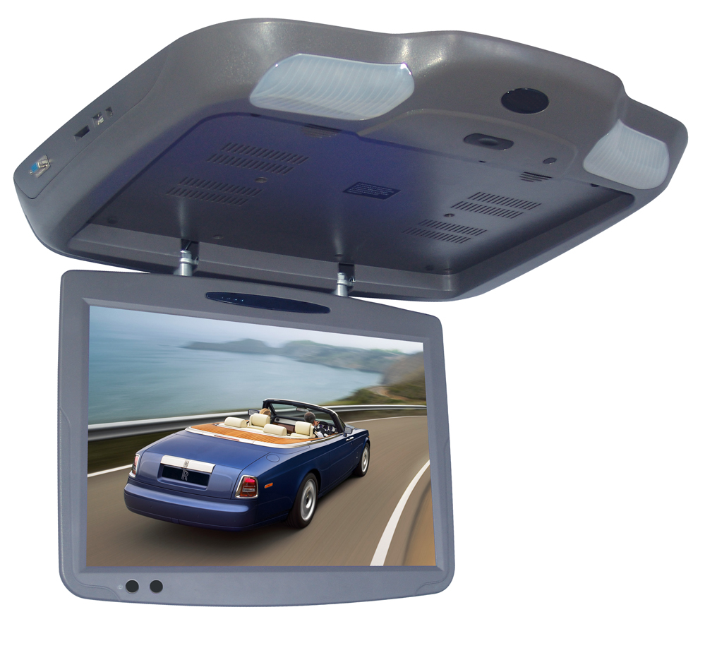 Ecran AGW92 19 pouces plafonnier lecteur DVD/DIVX USB SD transmission FM & IR gris (mince)