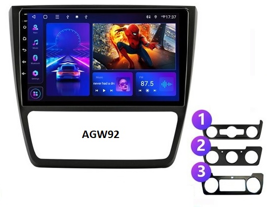 Autoradio AGW92 GPS WIFI Bluetooth USB SD 10 pouces pour SKODA Yeti (processeur 2GHZ)
