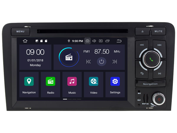 Autoradio Audi A3 8P,S3,RS3,Sportback tactile GPS Bluetooth Android & Apple  Carplay + caméra de recul