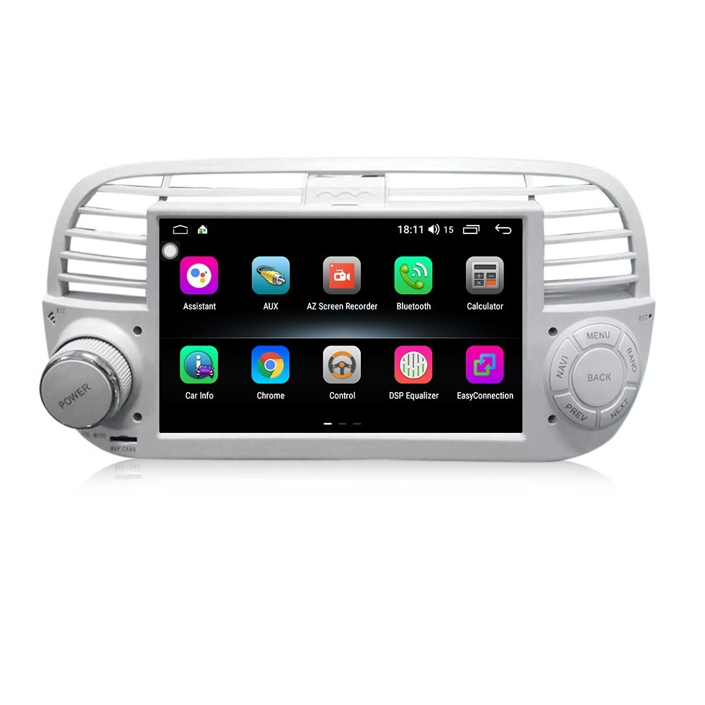 Autoradio AGW92 GPS WIFI Bluetooth USB SD blanc beige pour FIAT 500 et ABARTH (processeur 2GHZ) avec camra offerte