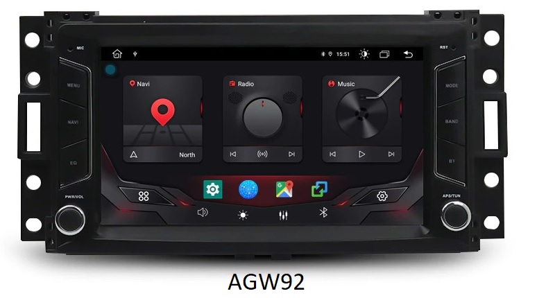 Autoradio AGW92 GPS WIFI Bluetooth USB SD pour CHEVROLET Corvette C6 et HUMMER H3 (processeur 2GHZ)