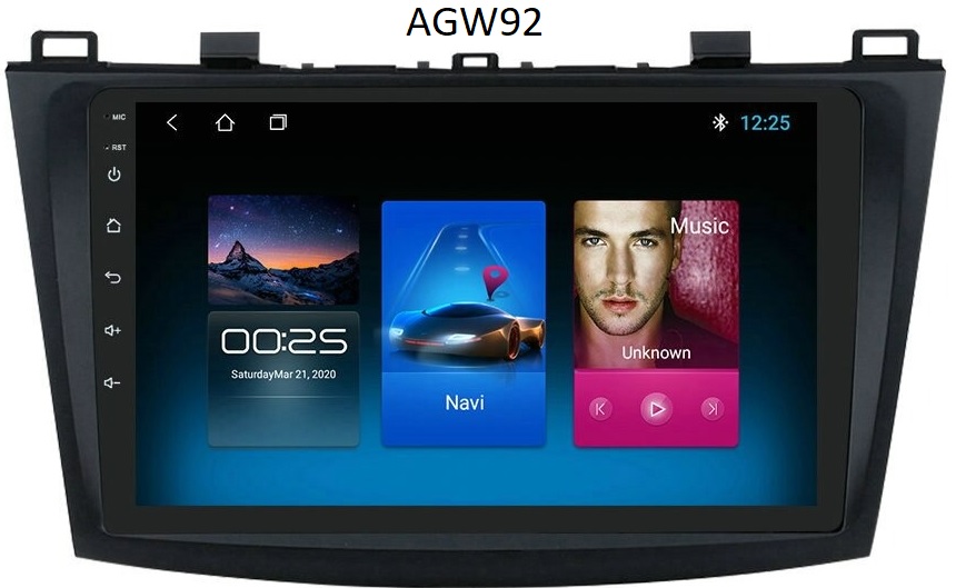 Autoradio AGW92 GPS WIFI Bluetooth USB SD 9 pouces pour MAZDA 3 (processeur 2GHZ)