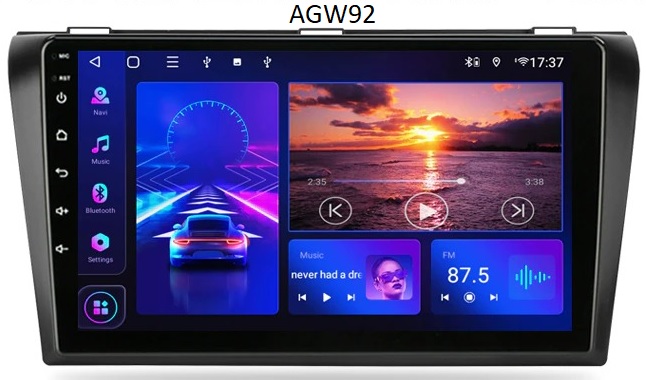 Autoradio AGW92 GPS WIFI Bluetooth USB SD 9 pouces pour MAZDA 3 (processeur 2GHZ)