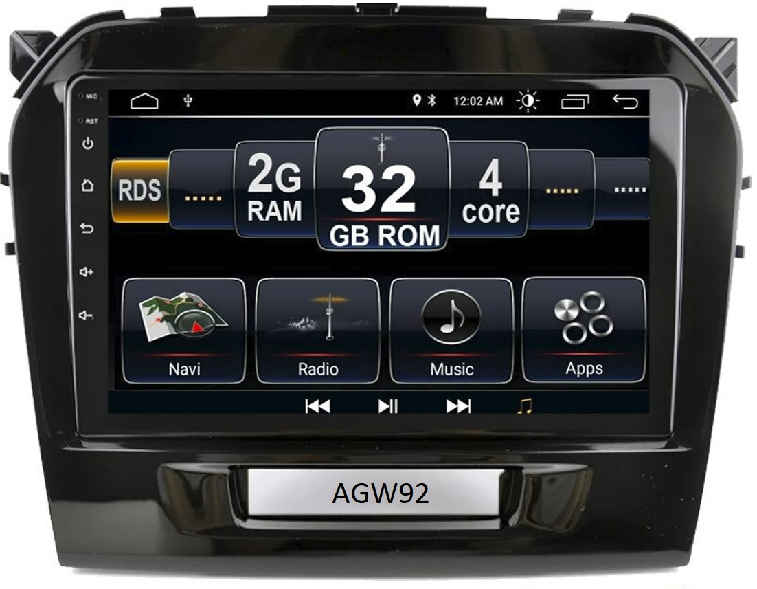 Autoradio AGW92 GPS WIFI Bluetooth USB SD pour SUZUKI Vitara 4 (processeur 2GHZ)