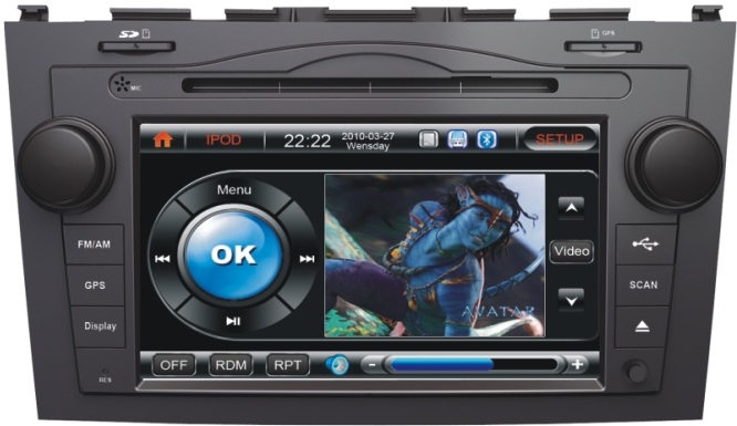 Autoradio AGW92 GPS DVD CD Bluetooth USB SD pour HONDA CRV (processeur 1GHZ)