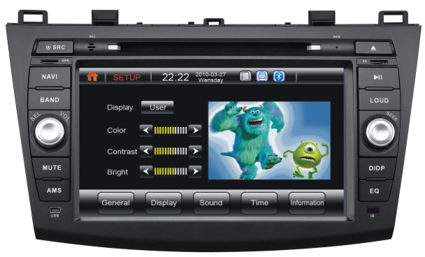 Autoradio AGW92 GPS DVD CD Bluetooth USB SD pour MAZDA 3 (processeur 1GHZ)