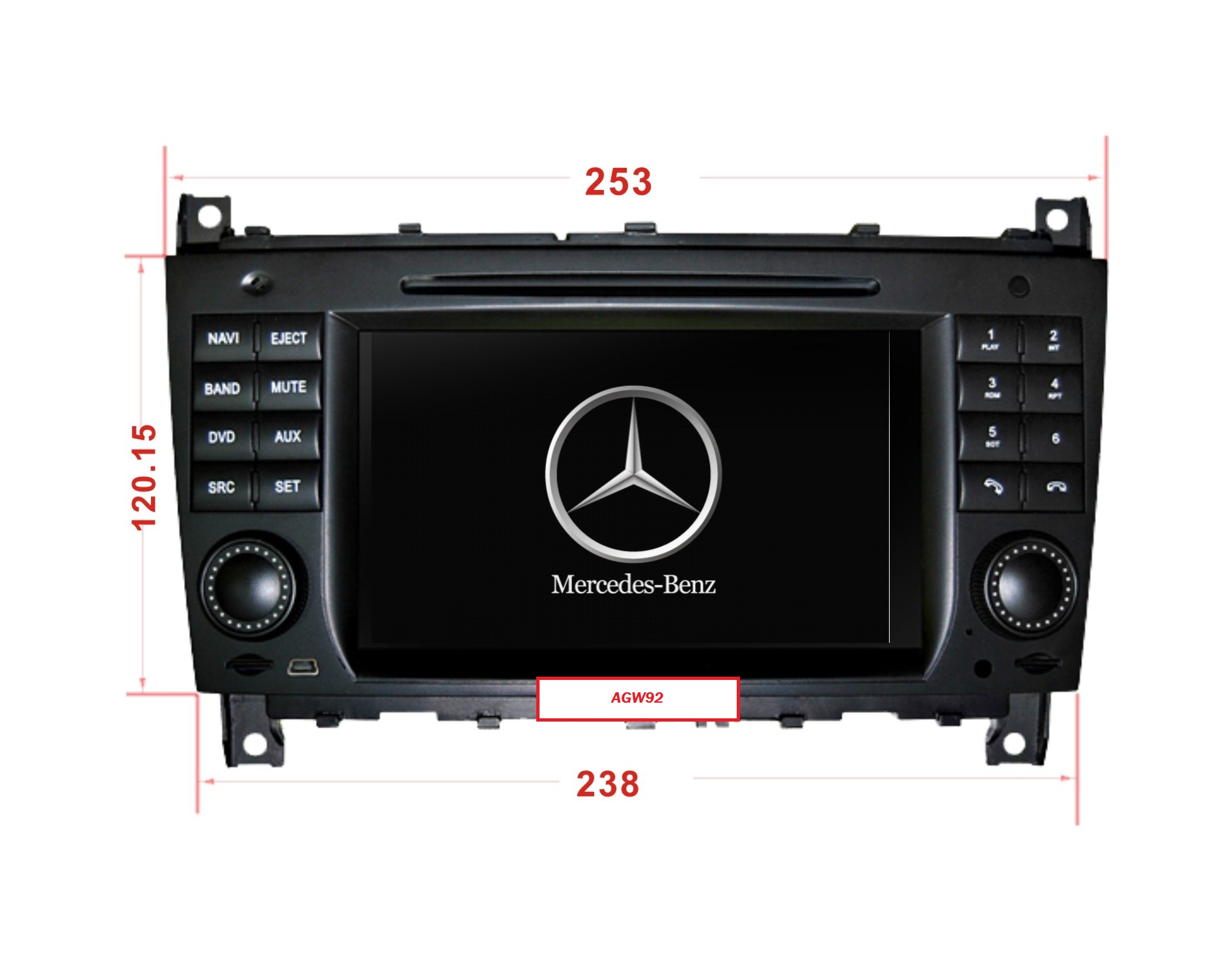 Autoradio AGW92 GPS WIFI DVD CD Bluetooth USB SD pour MERCEDES CLS & CLK (processeur 2GHZ)