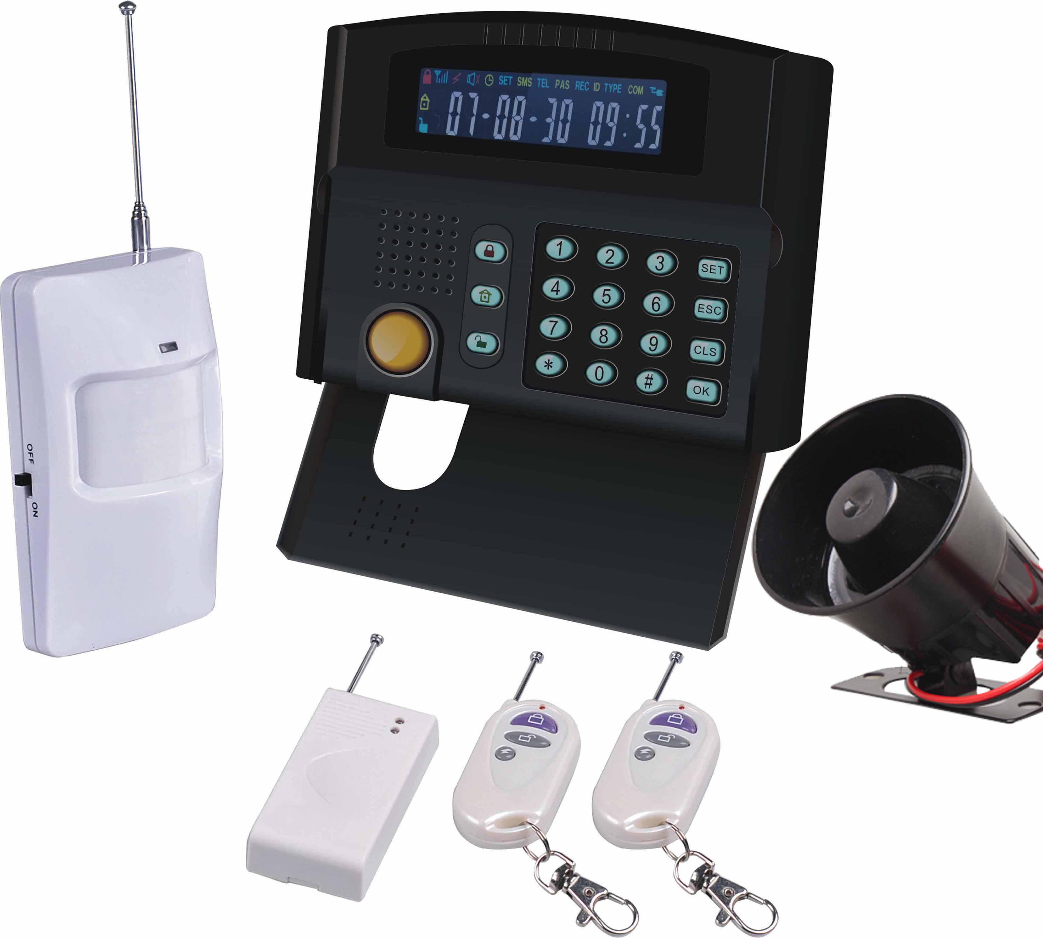 Alarme sans fil AGW92 détecteur de présence contacteur de porte 24 zones avec alerte par réseau GSM et afficheur LCD
