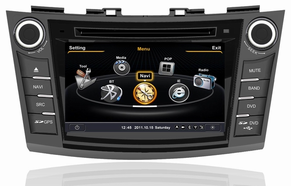 Autoradio AGW92 GPS DVD CD Bluetooth USB SD 8 pouces pour SUZUKI Swift (processeur 1GHZ)