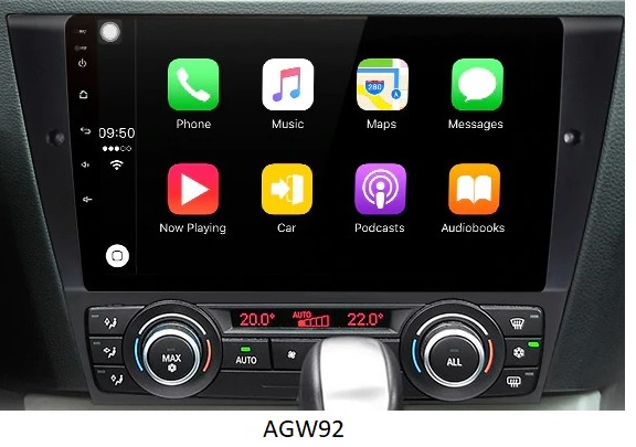 Autoradio AGW92 GPS WIFI Bluetooth USB SD 9 pouces pour BMW Série 3 E90 E91 E92 E93 (processeur 2GHZ)