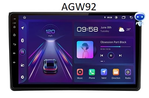 Autoradio AGW92 GPS WIFI Bluetooth USB SD 9 pouces pour AUDI A4 S4 RS4 (processeur 2GHZ)