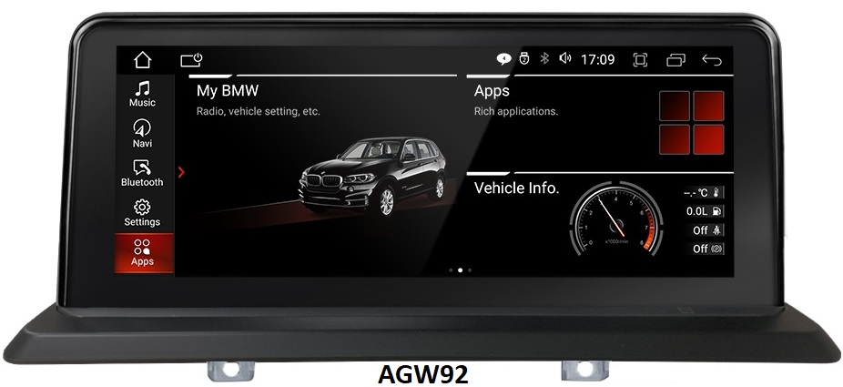 Autoradio AGW92 GPS WIFI Bluetooth USB SD 10 pouces pour BMW série 1 E81 E82 E87 E88 (processeur 2GHZ)