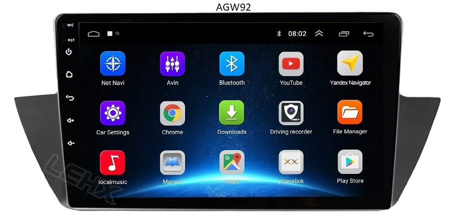 Autoradio AGW92 GPS WIFI Bluetooth USB SD 9 pouces pour BMW X1 E84 (processeur 2GHZ)