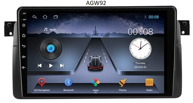 Autoradio AGW92 GPS WIFI Bluetooth USB SD 9 pouces pour BMW E46 série 3 et M3 (processeur 2GHZ)