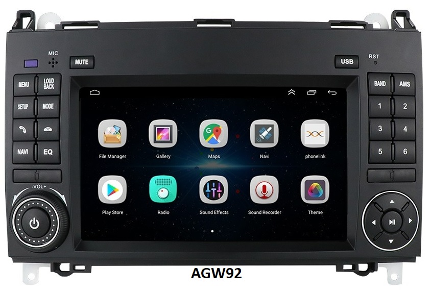 Autoradio AGW92 GPS WIFI Bluetooth USB SD pour MERCEDES Classe A classe B Vito Viano Sprinter et B200 (processeur 2GHZ)