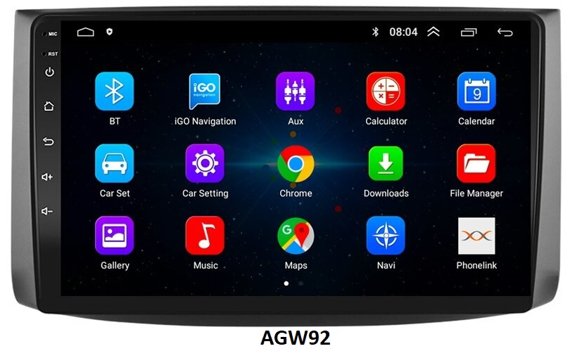 Autoradio AGW92 GPS WIFI Bluetooth USB SD 9 pouces pour CHEVROLET Aveo (processeur 2GHZ)