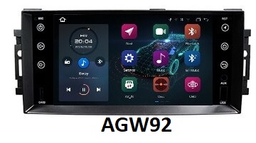 Autoradio AGW92 GPS WIFI Bluetooth USB SD pour CHRYSLER Sebring 300c DODGE Avenger Caliber Challenger Dakota Journey Magnum et RAM 1500 2500 3500 JEEP Commander Compass Patriot Grand Cherokee Liberty Wrangler (processeur 2GHZ)