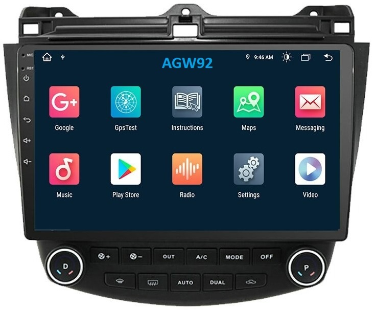 Autoradio AGW92 GPS WIFI Bluetooth USB SD 10 pouces pour HONDA Accord (processeur 2GHZ)