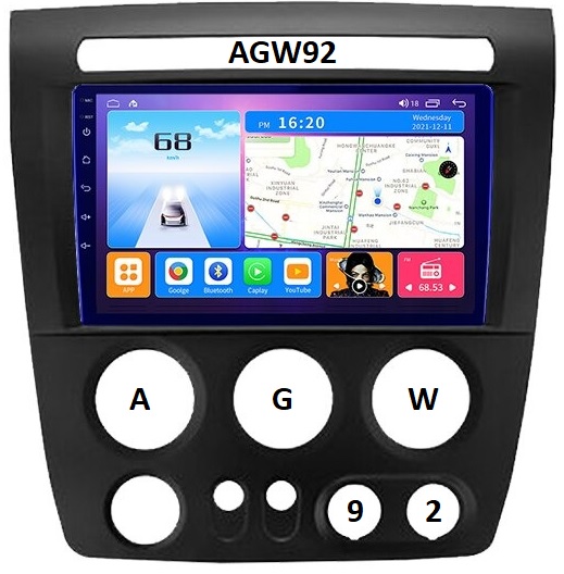 Autoradio AGW92 GPS WIFI Bluetooth USB SD 9 pouces pour HUMMER H3 (processeur 2GHZ)