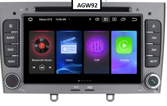 Autoradio Android 9 NOIR Peugeot 308 (2007 - 2013) - Bluetooth - WIFI -  GPS