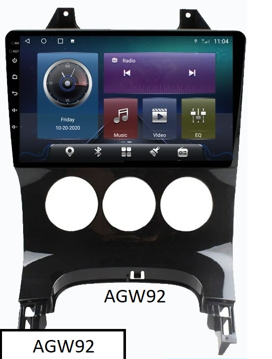 Autoradio AGW92 GPS WIFI DVD CD Bluetooth USB SD pour PEUGEOT 308 (noir  processeur 2GHZ)