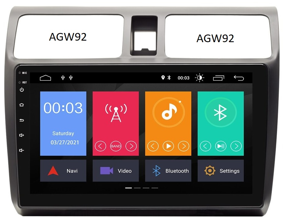 Autoradio AGW92 GPS WIFI Bluetooth USB SD 10 pouces pour SUZUKI Swift (processeur 2GHZ)
