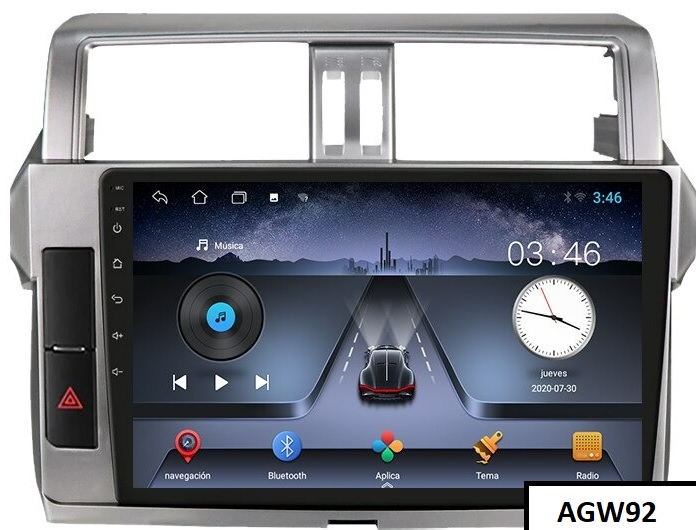 Autoradio AGW92 GPS WIFI Bluetooth USB SD 10 pouces pour TOYOTA Land Cruiser (processeur 2GHZ)