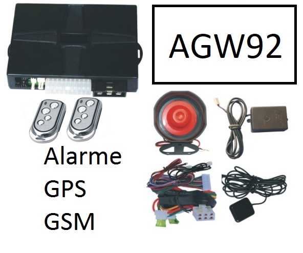 Alarme auto AGW92 2 beepers démarrage à distance technologie FSK portée 1.5  km avec détecteur de choc