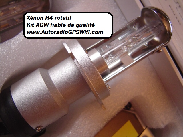 Bi Xnon rotatif AGW92 HID H4 en 8000K (complet 2 ballasts 2 ampoules rotatives en xnon)