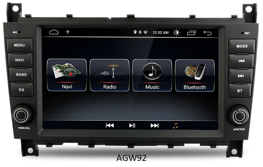 Autoradio AGW92 GPS WIFI Bluetooth 8 pouces USB SD pour MERCEDES CLC CLK CLS et classe C G (processeur 2GHZ)