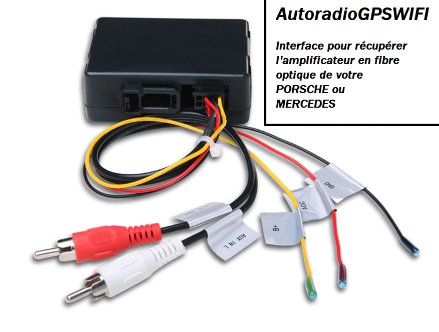 Interface fibre optique pour récupération amplificateur pour BMW PORSCHE & MERCEDES