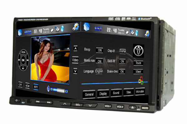 Auto-radio GPS HD DIVX DVD CD USB SD RDS Bluetooth IPOD PIP menu 3D (processeur 1GHZ)