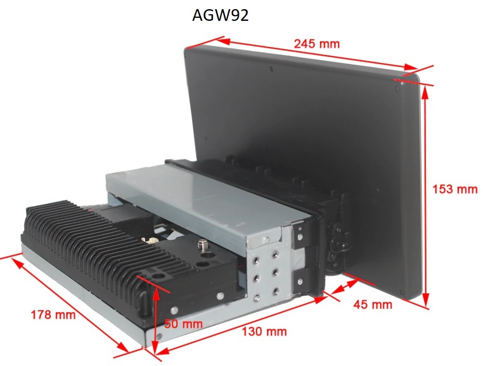Autoradio AGW92 GPS WIFI Bluetooth USB SD 10 pouces 1DIN simple emplacement universel (processeur 2GHZ)