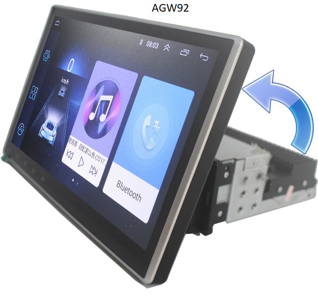 Autoradio AGW92 GPS WIFI Bluetooth USB SD 10 pouces 1DIN simple emplacement universel (processeur 2GHZ)