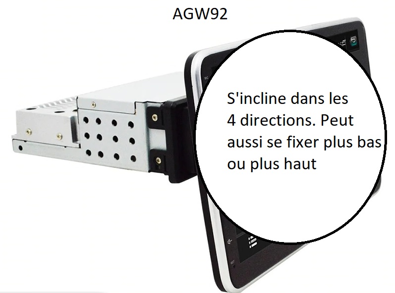 Autoradio AGW92 GPS WIFI Bluetooth USB SD 9 pouces 1DIN simple emplacement  universel (processeur 2GHZ)