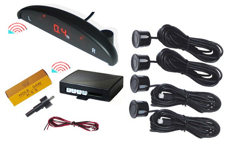 Radar de recul AGW92 4 capteurs  LED avec mini cran sonore sans fil