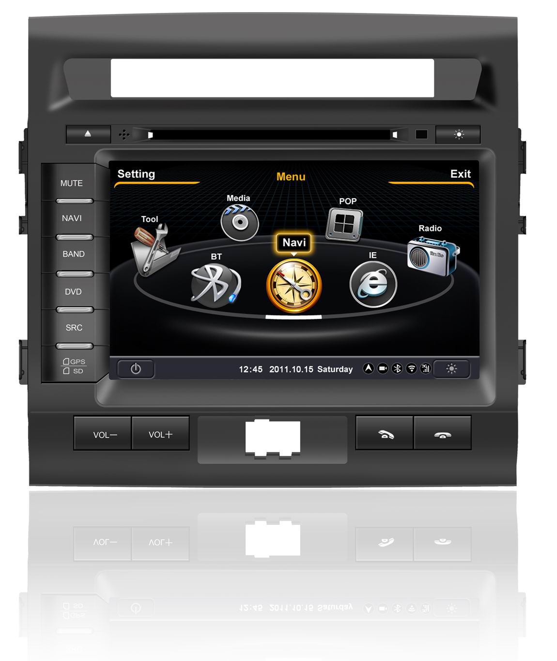 Autoradio AGW92 GPS DVD CD Bluetooth USB SD 8 pouces pour TOYOTA Land Cruiser (processeur 1GHZ)