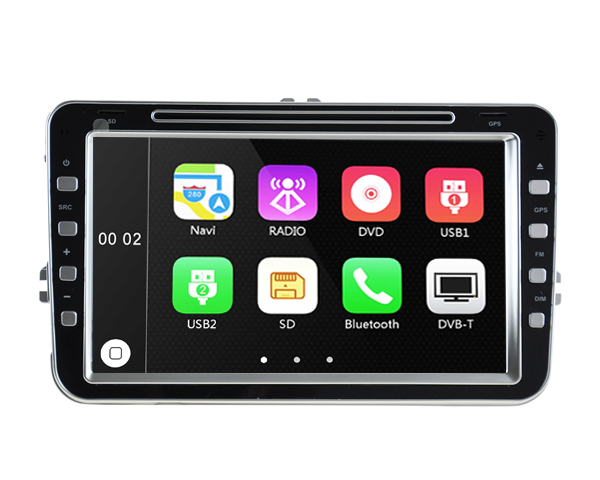 Autoradio AGW92 GPS DVD CD Bluetooth USB SD 8 pouces pour SKODA Octavia Fabia Yeti Roomster (processeur 1GHZ)