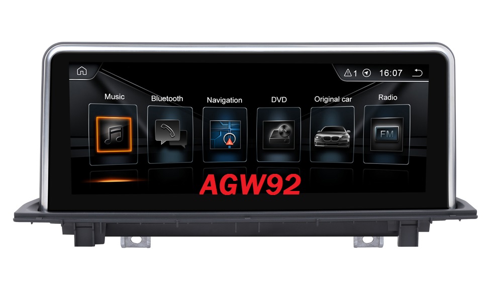 Autoradio AGW92 GPS WIFI DVD CD Bluetooth USB SD pour BMW X1 F48 (processeur 2GHZ)